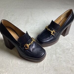 Marc Fisher Machi Platform Horse bit Heeled Platform Loafer Pump Women's US 8.5